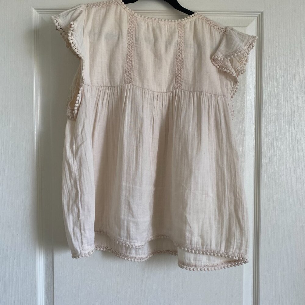 Spell Hanalei Short Sleeve Blouse in Sand, Size Small - Picture 5 of 6